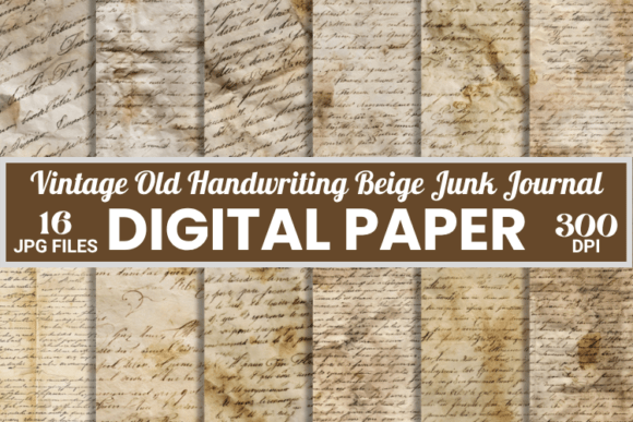 Download Vintage Handwriting Beige Junk Patterns - Premium Bundle